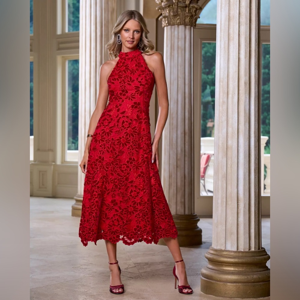 BOSTON PROPER
Mock Neck Velvet Lace Midi Dress
Excellent condition. Worn once - Picture 7 of 13